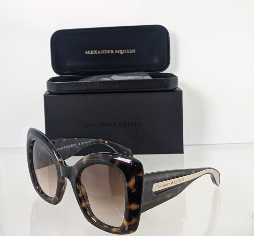 Brand New Authentic Alexander McQueen Sunglasses MQ 0402 Tortoise 002 53mm Frame