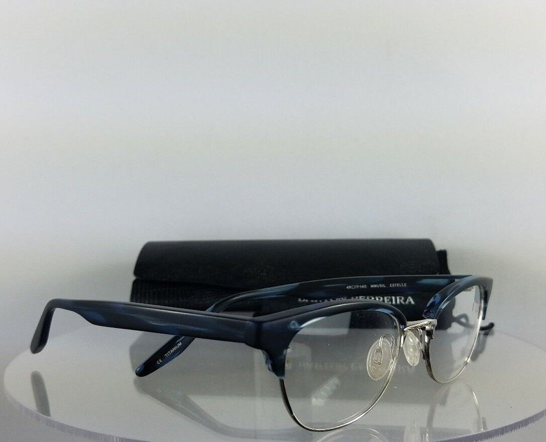 Brand New Authentic Barton Perreira Eyeglasses Estelle MMI/SIL Blue Frame