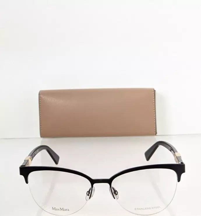 Brand New Authentic Max Mara Eyeglasses MM 1291 0V4 Black & Gold 1291 Frame