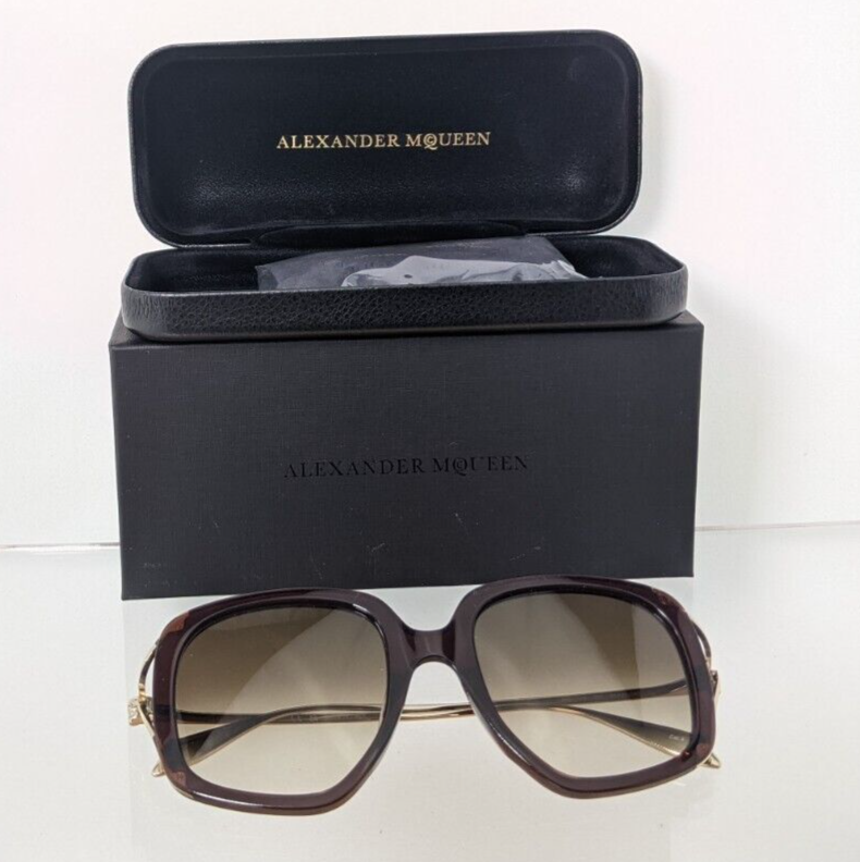 Brand New Authentic Alexander McQueen Sunglasses AM 0374 Brown 002 54mm Frame