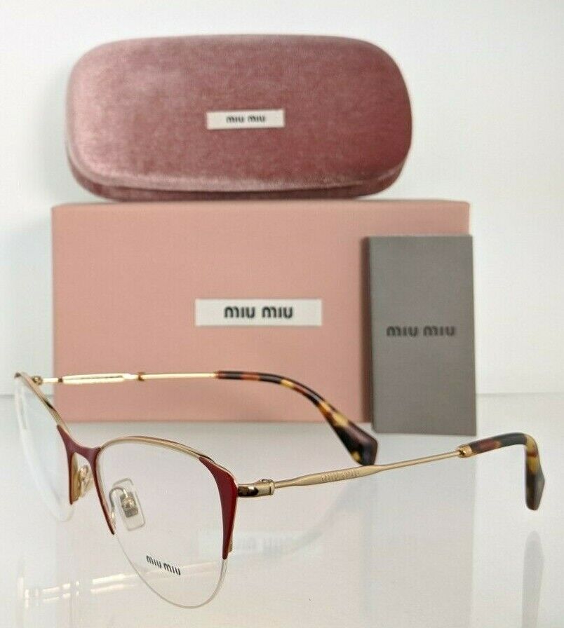 Brand New Authentic Miu Miu Eyeglasses VMU 50P USP - 1O1 Red & Gold Frame