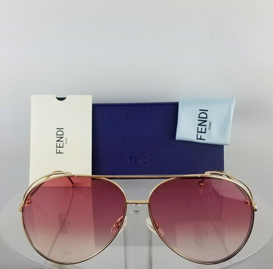 Brand New Authentic Fendi Ff 0286/S Sunglasses 0003X Gold 63Mm Frame 0286