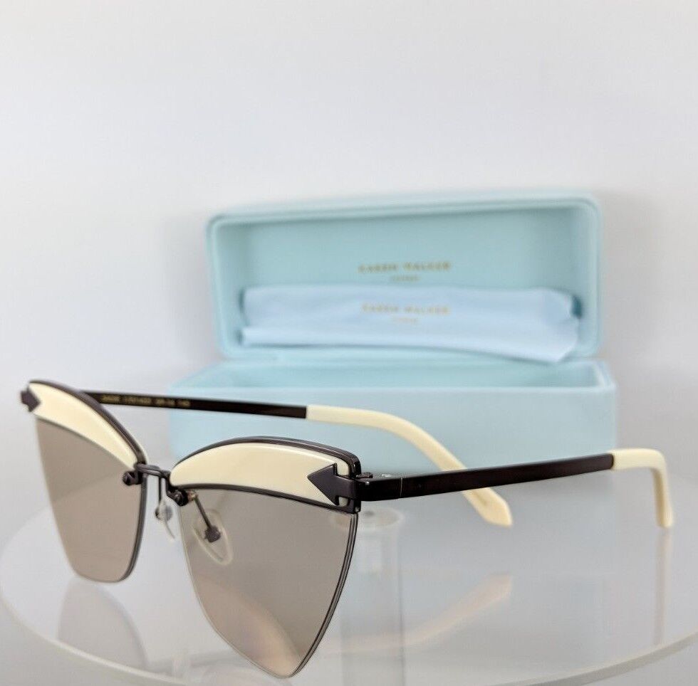 Brand New Authentic Karen Walker Sunglasses SADIE White Dark Brown 59mm Frame