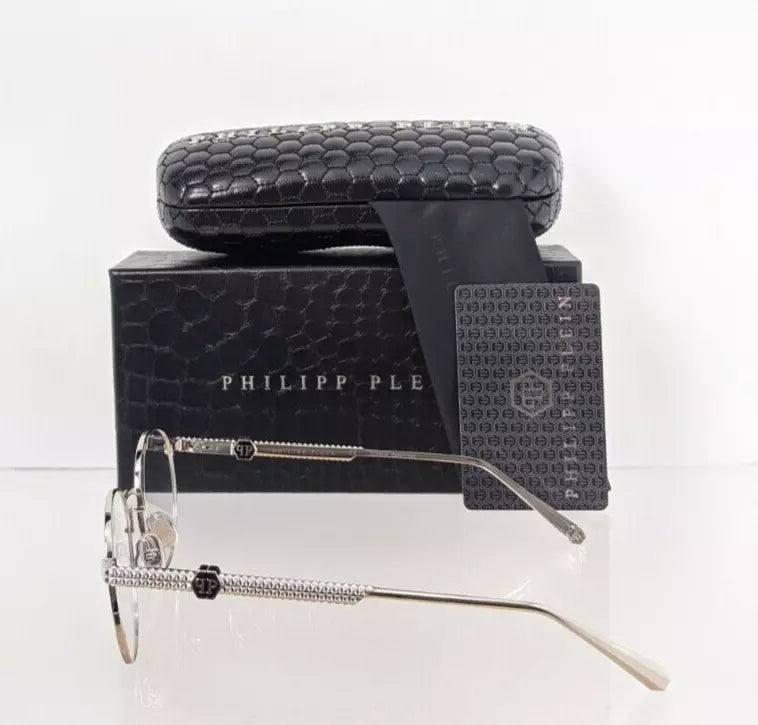 New Authentic Philipp Plein Eyeglasses VPP 061 Col 0579 Silver VP061 Glam sunset