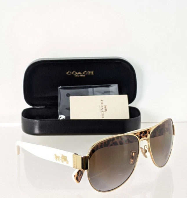 Brand New Authentic Coach Sunglasses HC 7059 9249T5 Gold Ivory Wild Beast 58mm