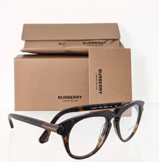 Brand New Authentic Burberry BE 2408 3002 Eyeglasses 2408-U Tortoise 51mm Frame