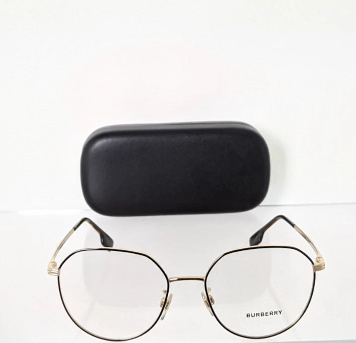 Brand New Authentic Burberry BE 1370 Eyeglasses 1318 Black & Gold Frame