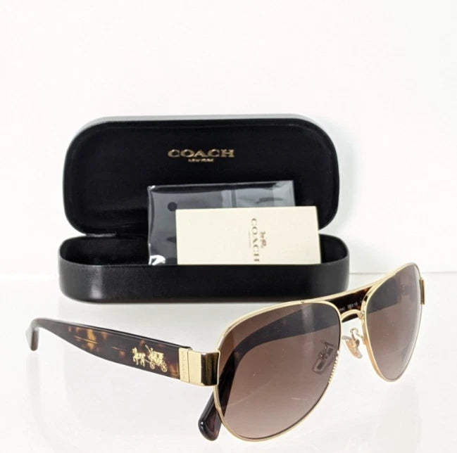 Brand New Authentic Coach Sunglasses HC 7059 923813 Gold Dark Tortoise 58mm
