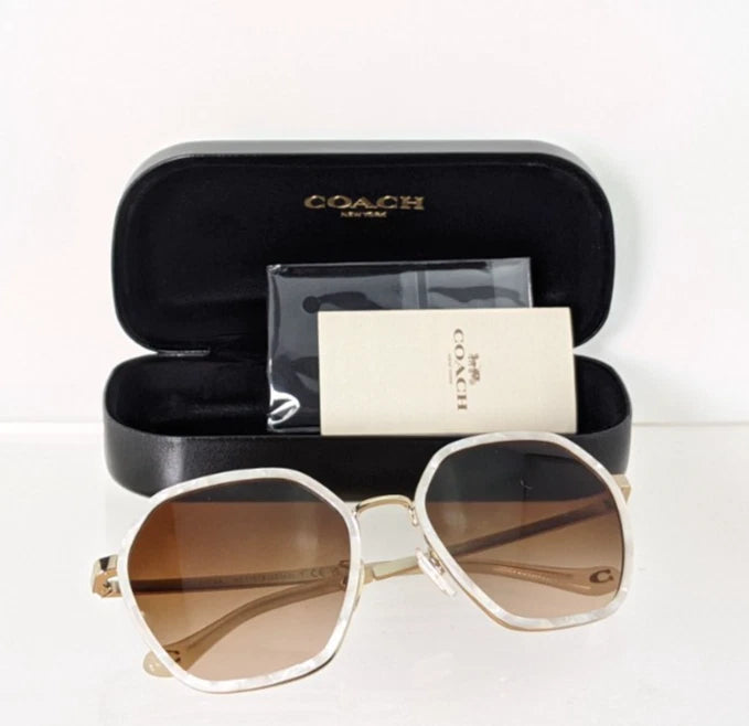Brand New Authentic Coach Sunglasses HC 7167 944374 Cream Pearl 56mm