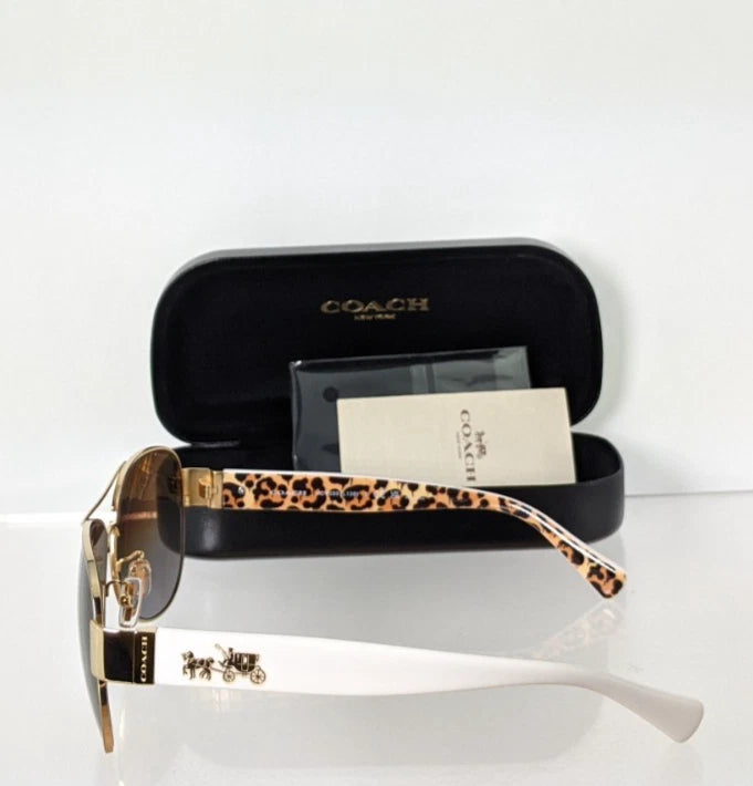 Brand New Authentic Coach Sunglasses HC 7059 9249T5 Gold Ivory Wild Beast 58mm
