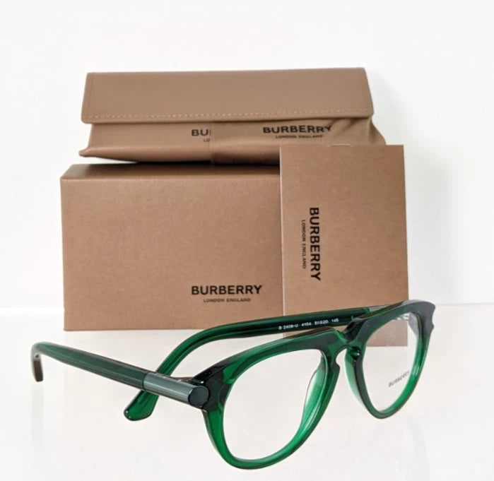 Brand New Authentic Burberry BE 2408 4104 Eyeglasses 2408-U Green 51mm Frame