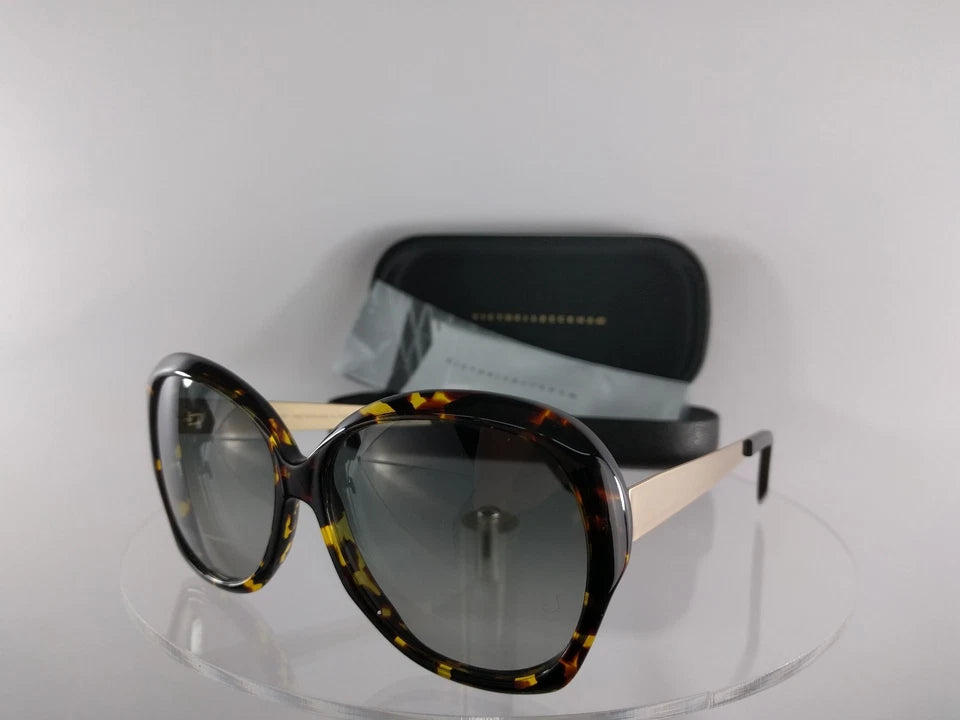 Brand New Authentic Victoria Beckham Sunglasses VBS4 C11 Gold Tortoise Frame