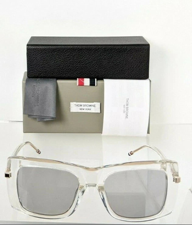Brand New Authentic Thom Browne Sunglasses TBS 419-A-03 CLR-GLD TBS419 Frame
