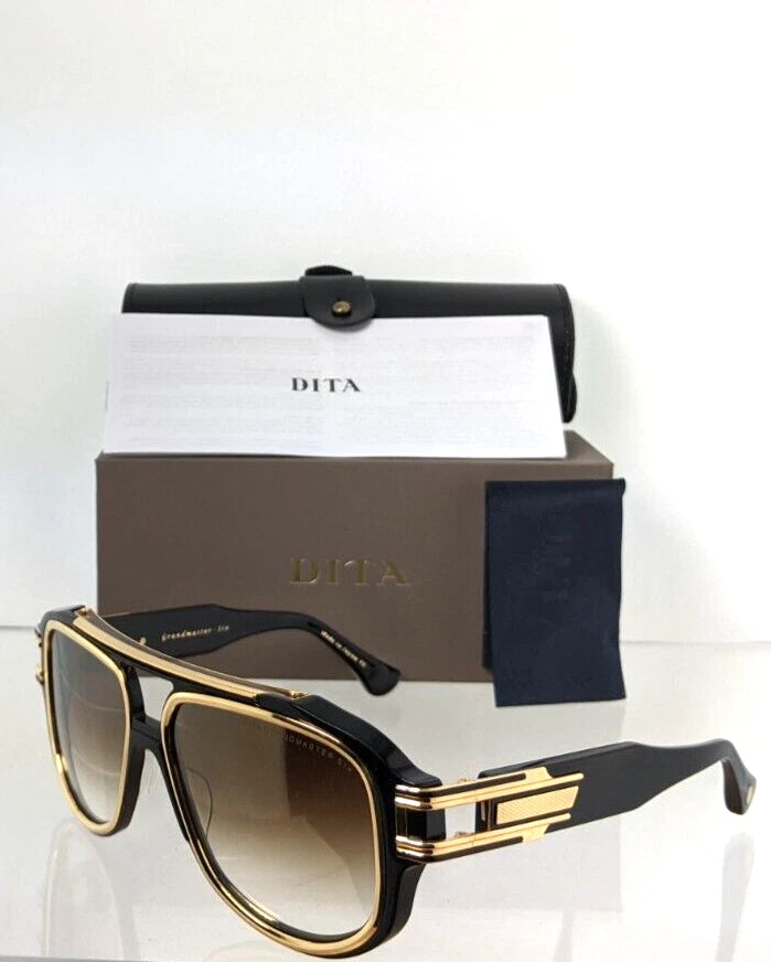 New Authentic Dita Sunglasses GRANDMASTER SIX DTS900 58-01A Black - Gold Limited