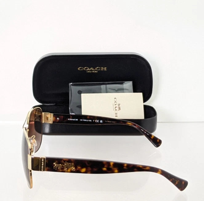 Brand New Authentic Coach Sunglasses HC 7059 923813 Gold Dark Tortoise 58mm