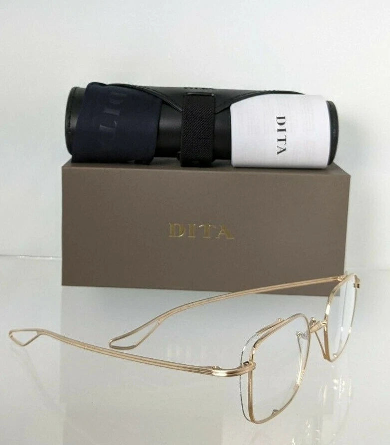 Brand New Authentic Dita Eyeglasses LINETO DTX-124-49-02 Gold 49mm Frame