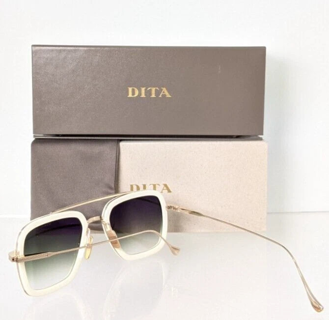New Authentic Dita Sunglasses Flight 006 7806 Cream & Gold 52mm Frame