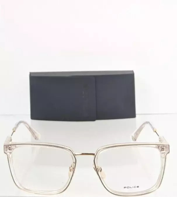 Brand New Authentic Police Eyeglasses Prince 4 VPLF 09 Col. 300Y Clear/Gold