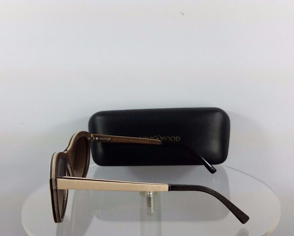 Brand New Authentic Gold and Wood Sunglasses Alya 02 Light Brown Beige Frame