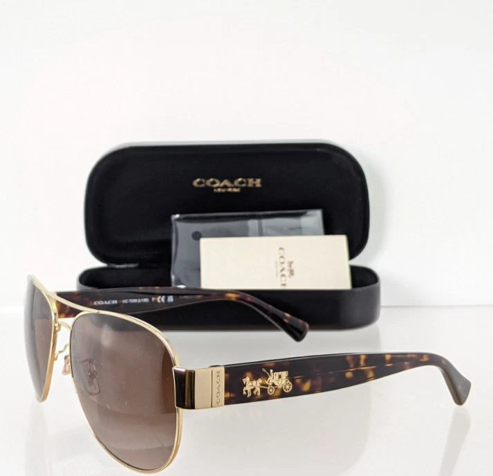 Brand New Authentic Coach Sunglasses HC 7059 923813 Gold Dark Tortoise 58mm