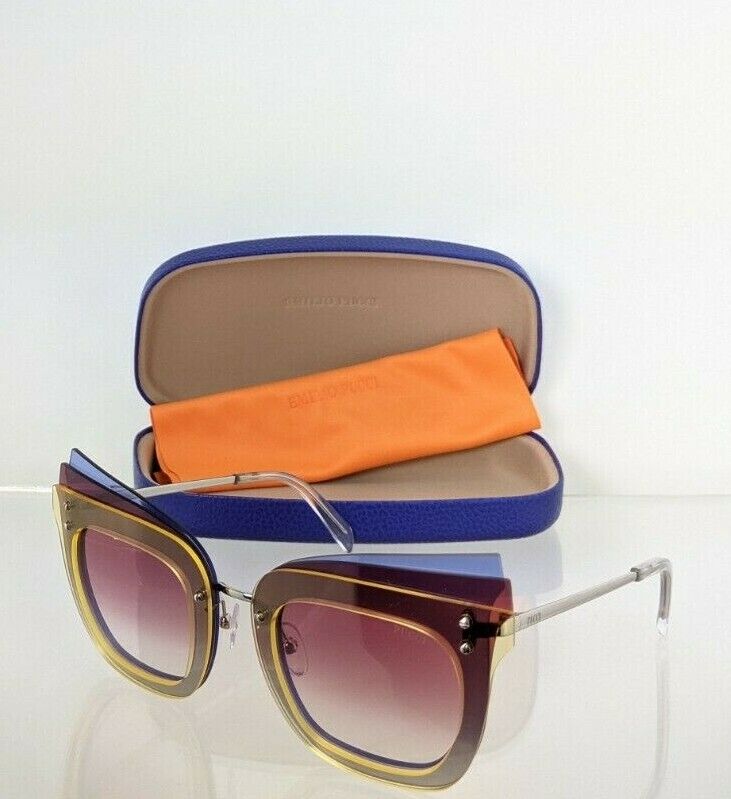 Brand New Authentic Emilio Pucci Sunglasses EP 105 41T Gold EP105 66mm