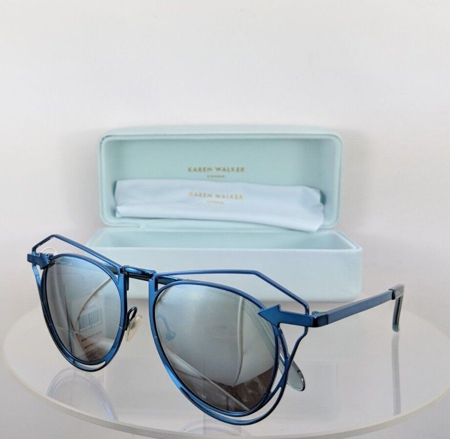 Brand New Authentic Karen Walker Sunglasses Simone Blue Frame