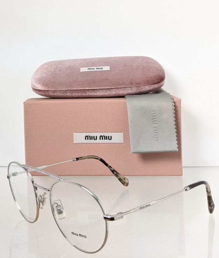 Brand New Authentic Miu Miu Eyeglasses VMU 51R 1BC - 1O1 Silver 52mm Frame