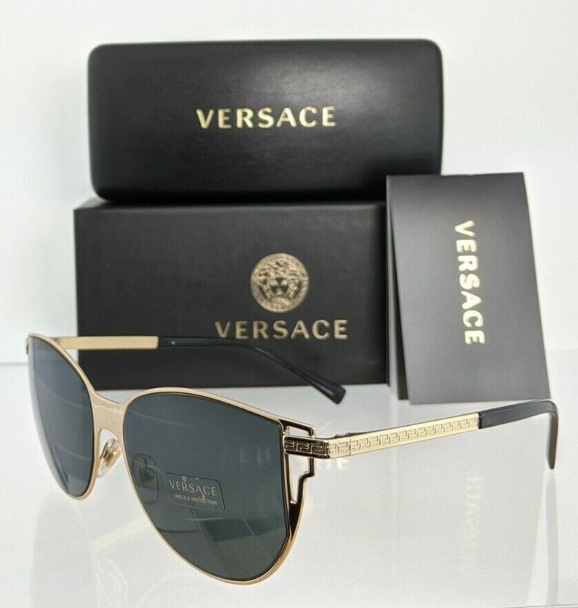 Brand New Authentic Versace Sunglasses Mod. 2211 1002/87 VE2211 56mm Gold Frame