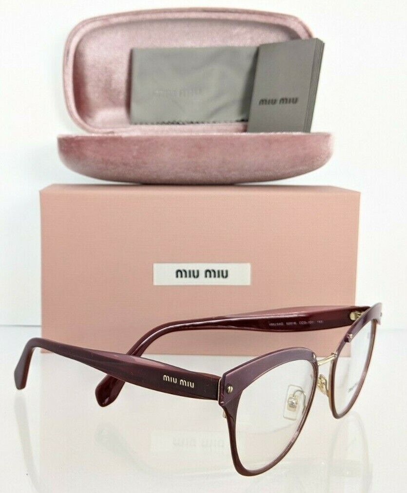 Brand New Authentic Miu Miu Eyeglasses VMU 54Q CCG - 1O1 Purple & Gold Frame