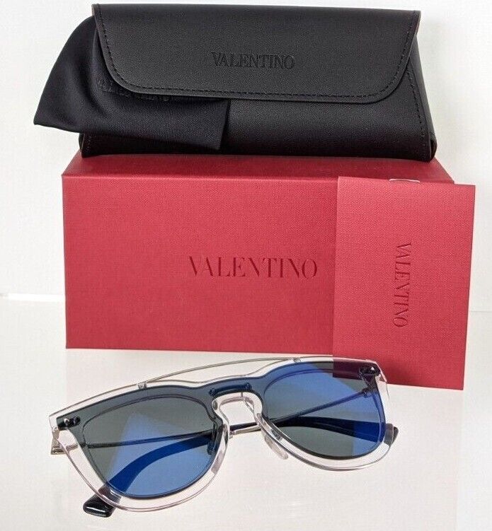 Brand New Authentic Valentino Sunglasses VA 4008 5024/55 Silver/Blue Frame