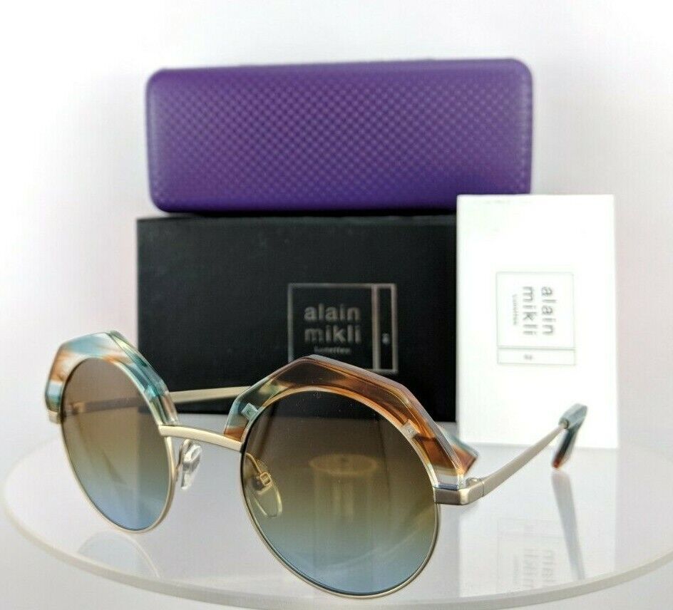 Brand New Authentic Alain Mikli Sunglasses Sitelle Ao 4006 000/5D Gold Al4006