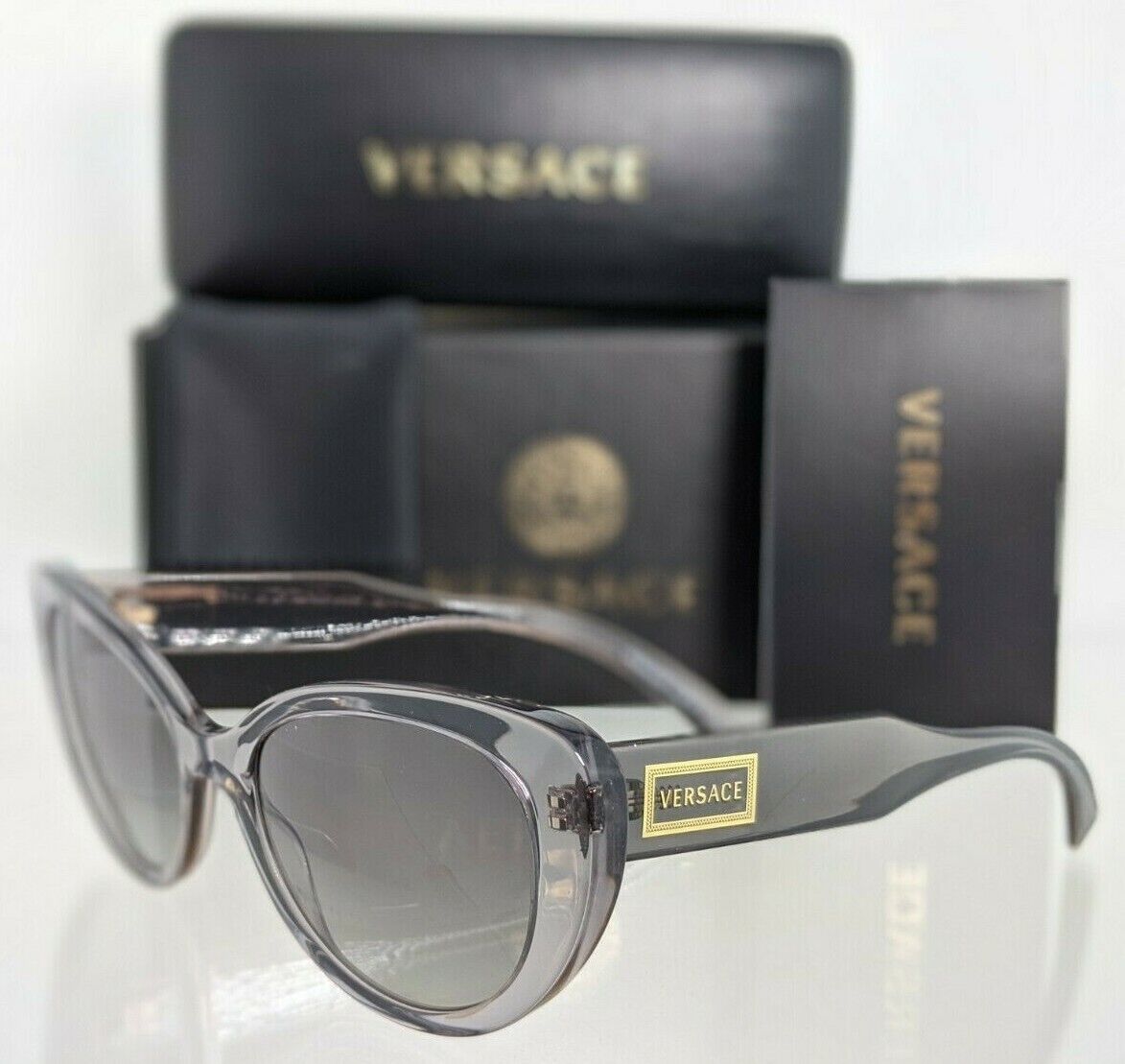 Brand New Authentic Versace Sunglasses Mod. 4378 593/11 54mm Gray Transparent