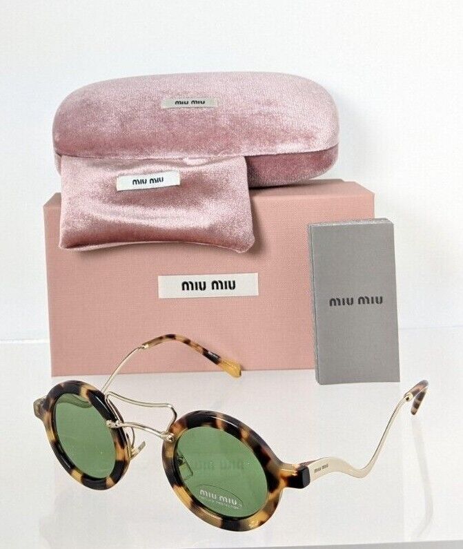 Brand New Authentic MIU MIU SMU 02V 7S0 - 163 Sunglasses Tortoise & Gold Frame