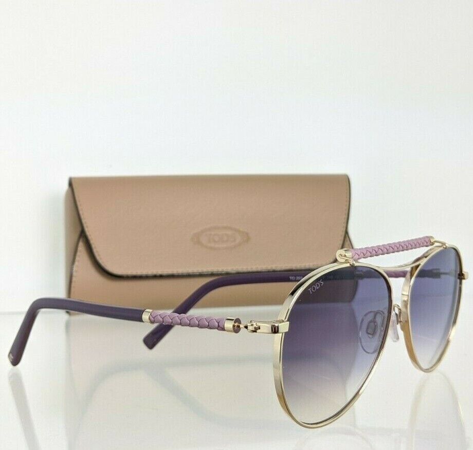 Brand New Authentic Tod's Sunglasses TO 203 33Z 56mm Gold Purple Frame TO203