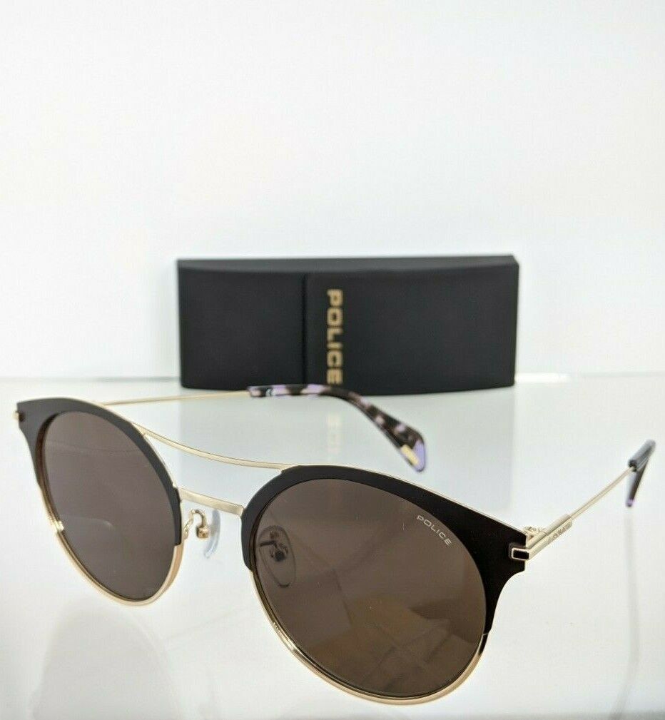 Brand New Authentic Police Sunglasses GOLDENEYE 7 SPL 500 Col. 0594 Gold& Brown