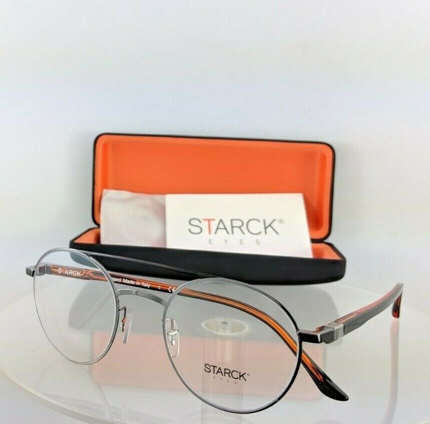 New Authentic STARCK EYES SH 2029 0006 49mm Silver Black Frame SH2029 PL