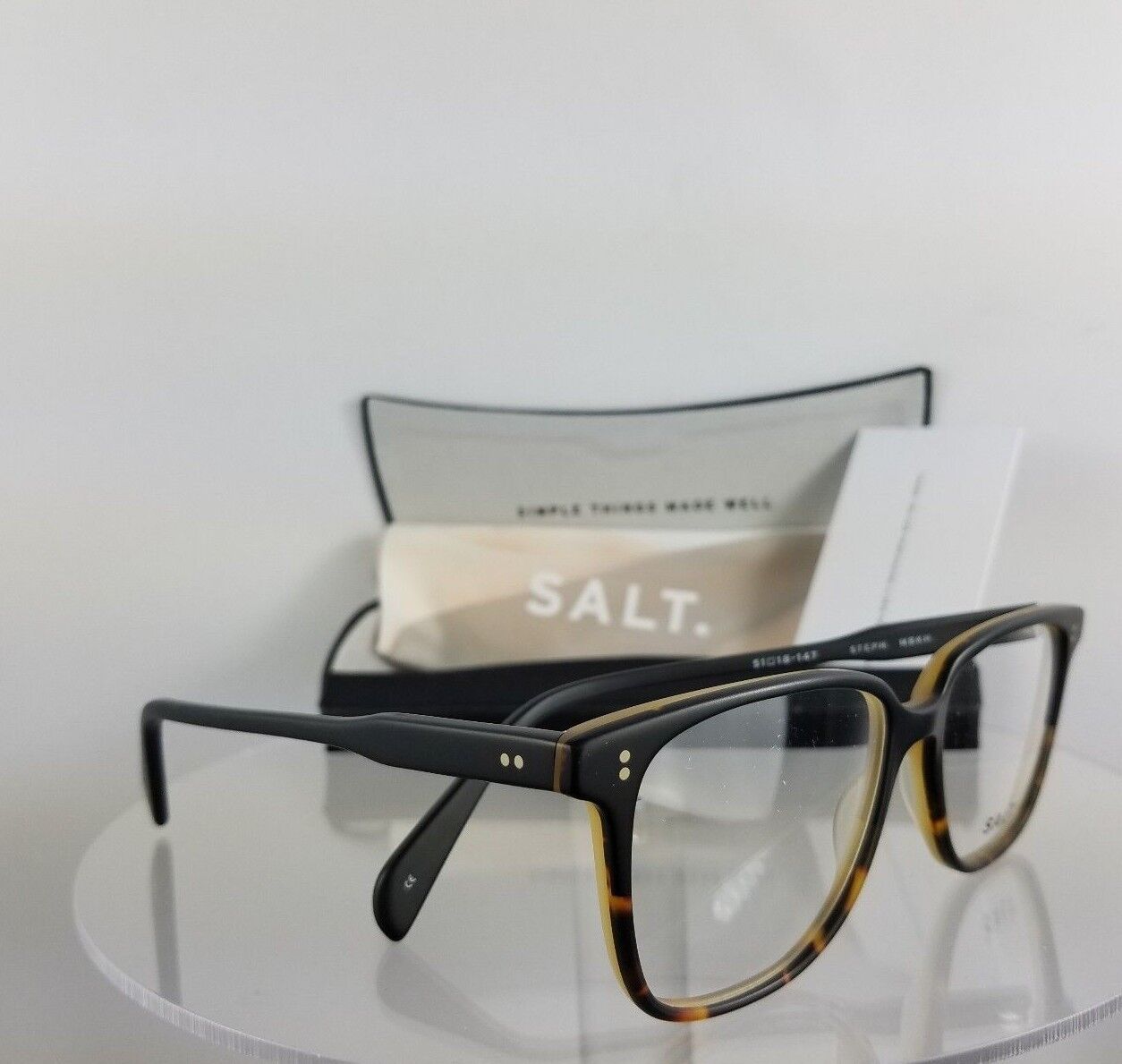 Brand New Authentic SALT Eyeglasses STEPH MBKH Tortoise Black Frame 51mm