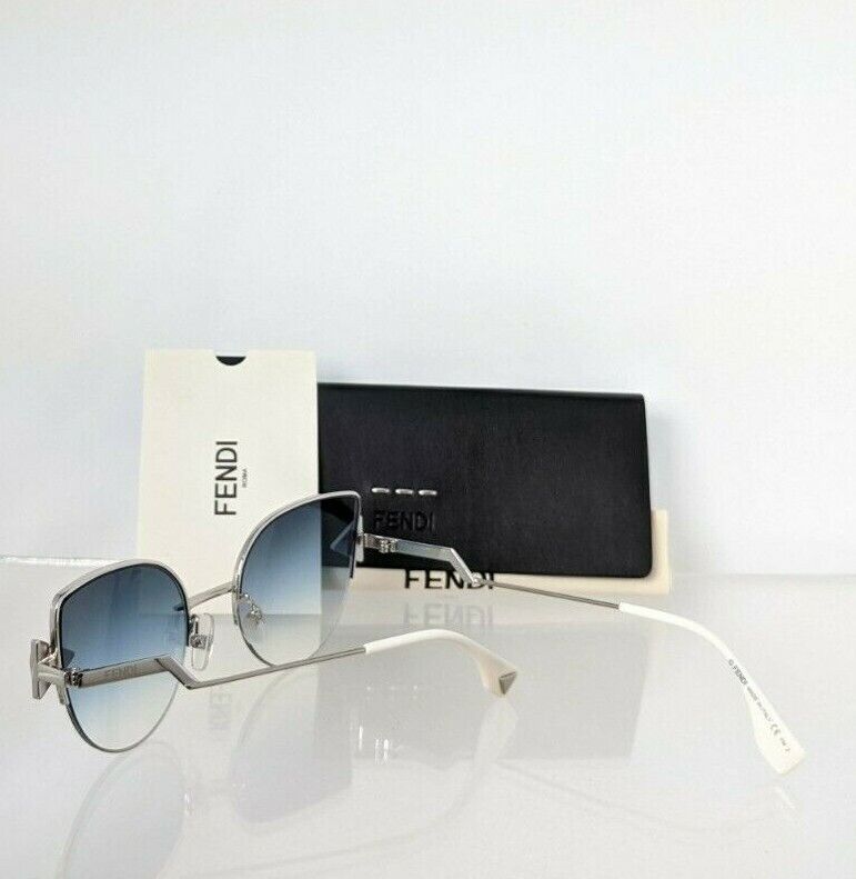 Brand New Authentic Fendi FF 0242 Sunglasses SCBNE Silver Frame 0242/S 52mm