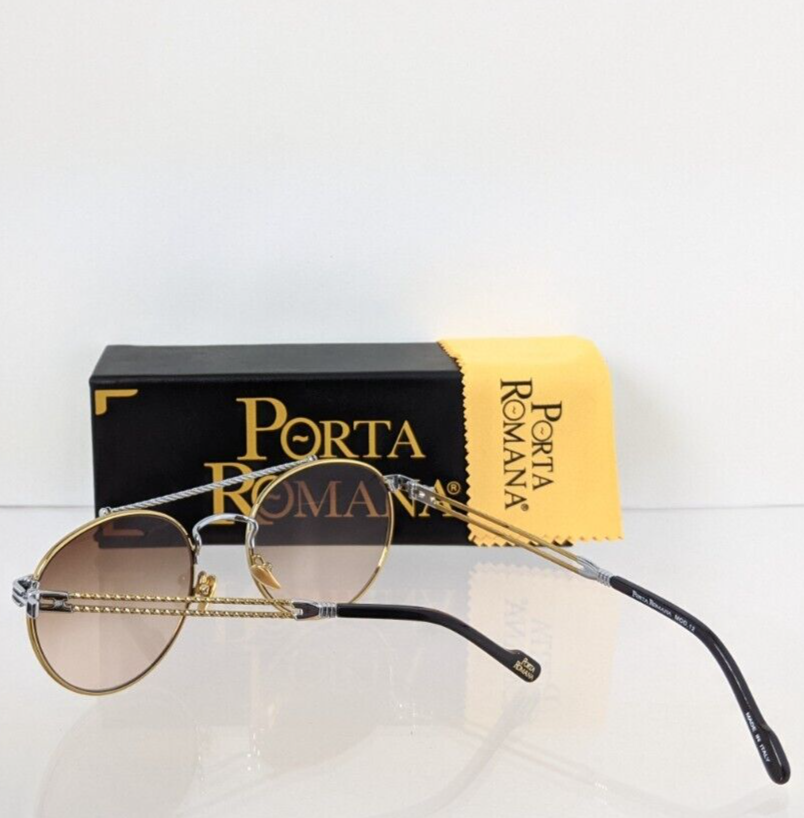 New Authentic Porta Romana Sunglasses MOD 012 Col 12A2 Gold Plated Vintage Frame