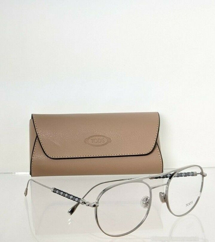 Brand New Authentic Tod's Eyeglasses TO 5229 018 55mm Silver Frame TO 5229