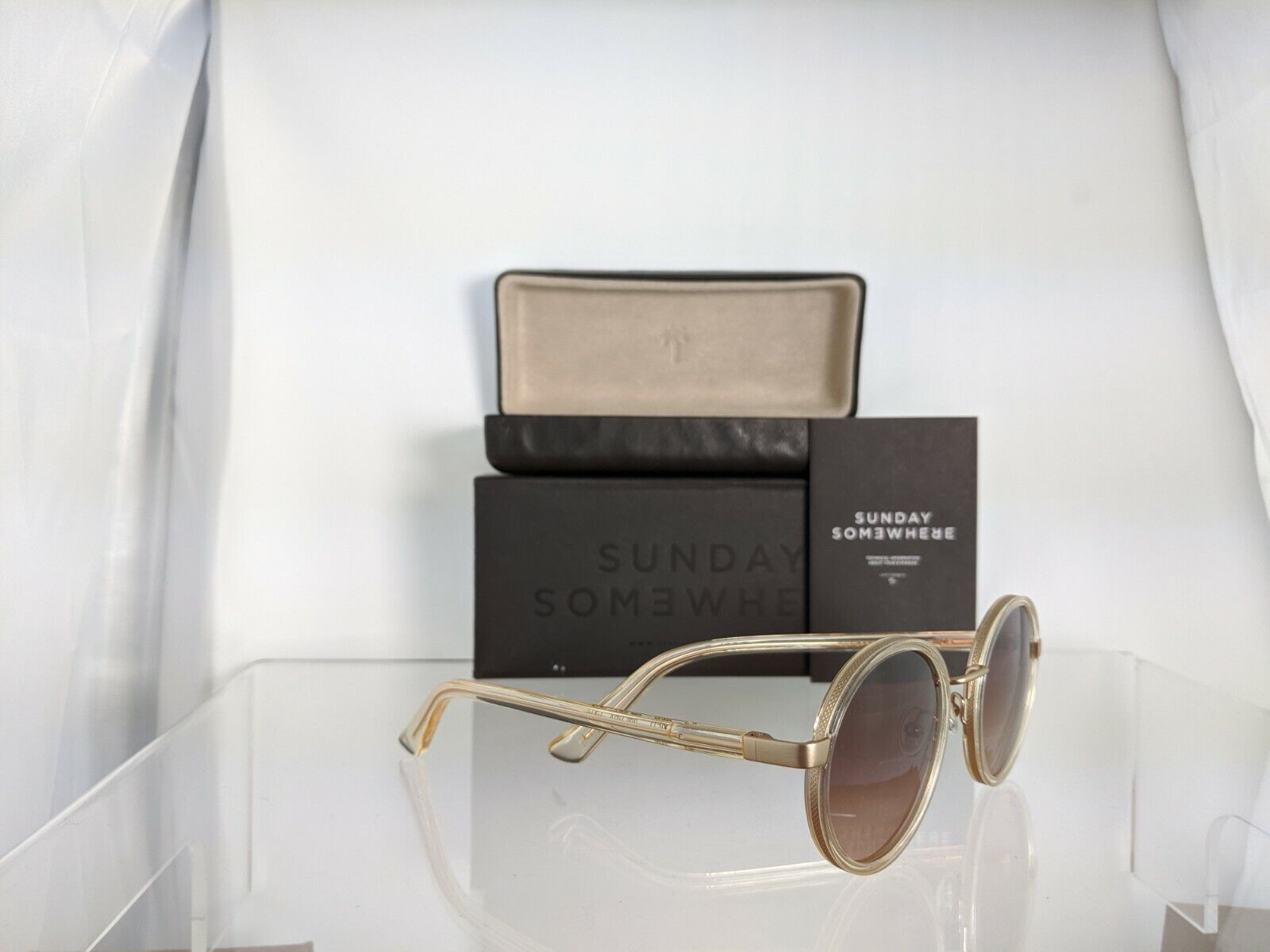 Brand New Authentic SUNDAY SOMEWHERE Sunglasses NED 032 GRY Gold Frame