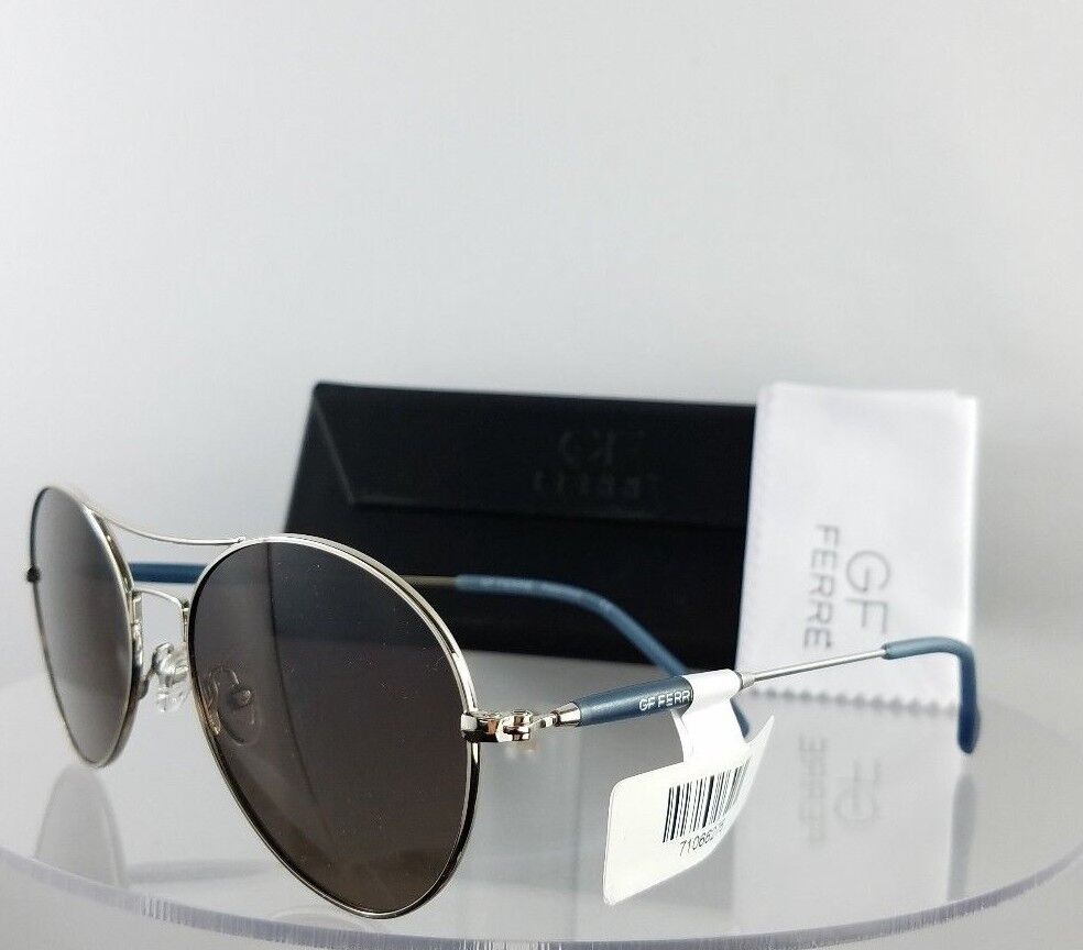 Brand New Authentic GF FERRE Sunglasses GFF 1066 003 Silver Blue 57mm Frame