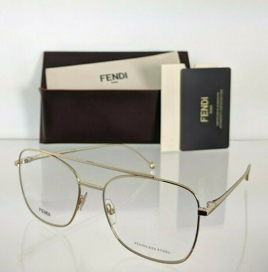 Brand New Authentic Fendi FF 0354 Eyeglasses J5G Gold 55mm Frame FF0354