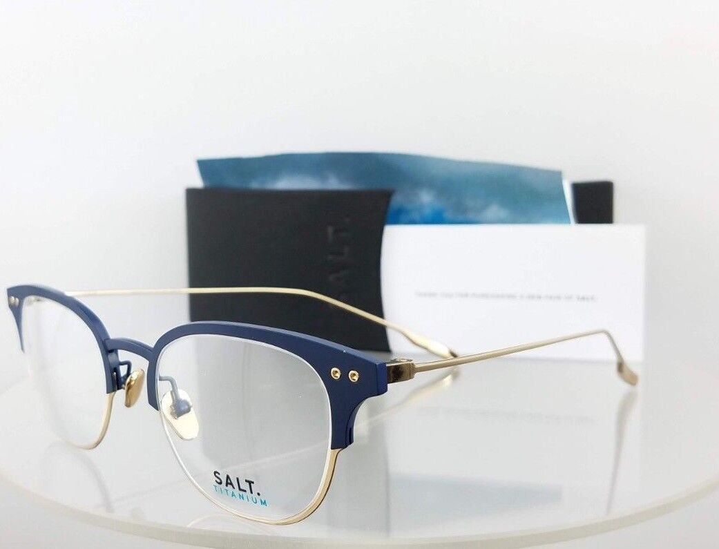 Brand New Authentic Salt Eyeglasses Chrissie Ab/Wg Blue Gold 48Mm Titanium Frame