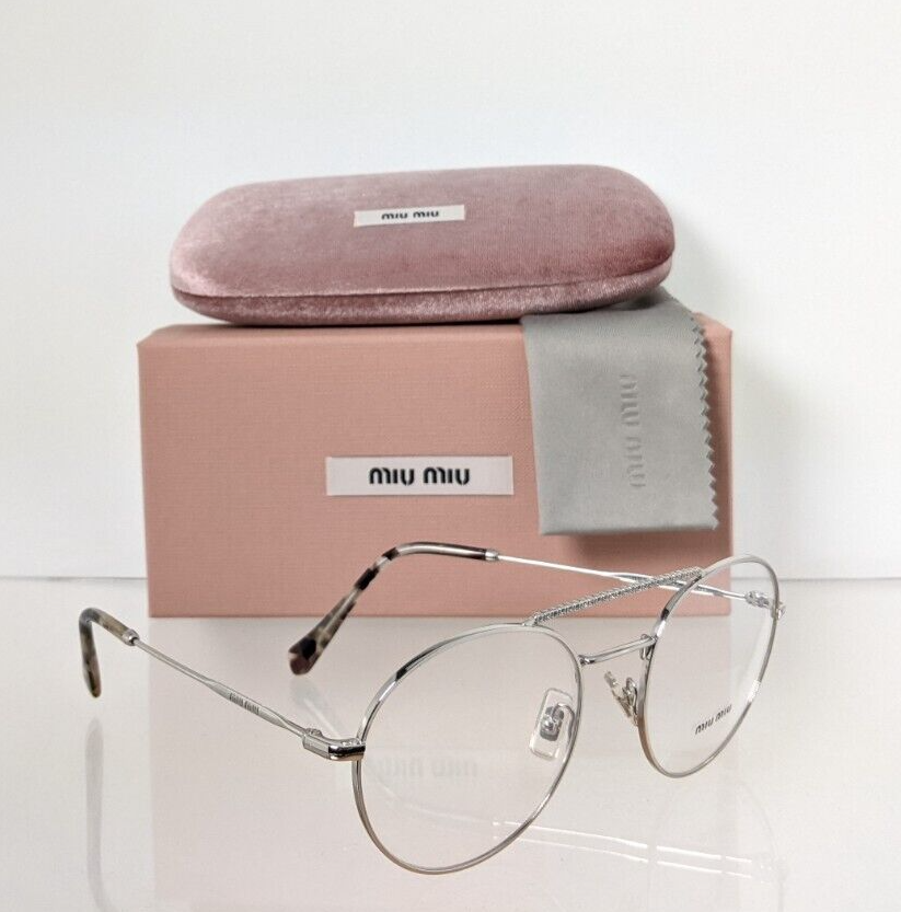 Brand New Authentic Miu Miu Eyeglasses VMU 51R 1BC - 1O1 Silver 52mm Frame