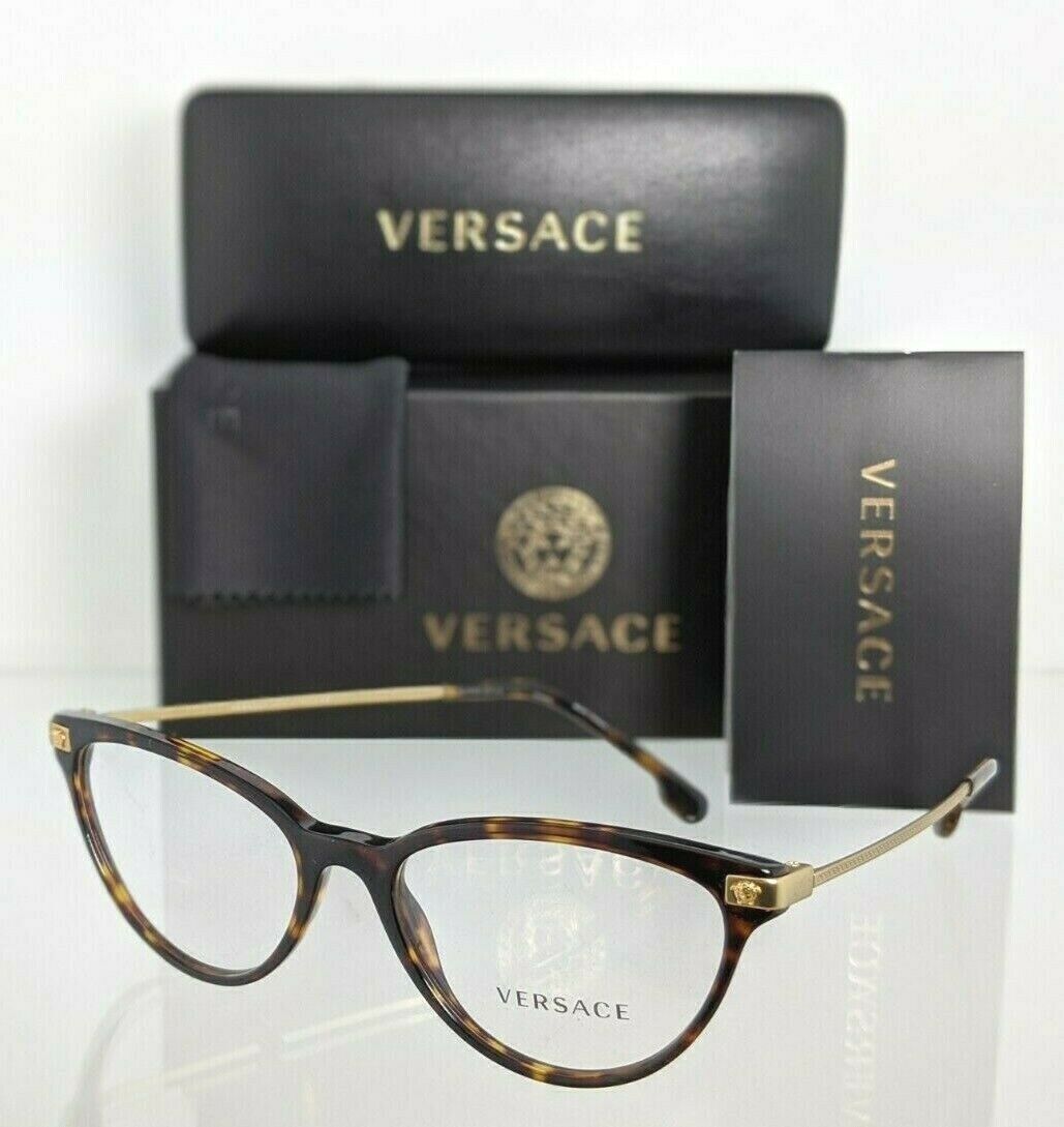 Brand New Authentic Versace Eyeglasses MOD. 3261 108 54mm Tortoise & Gold Frame