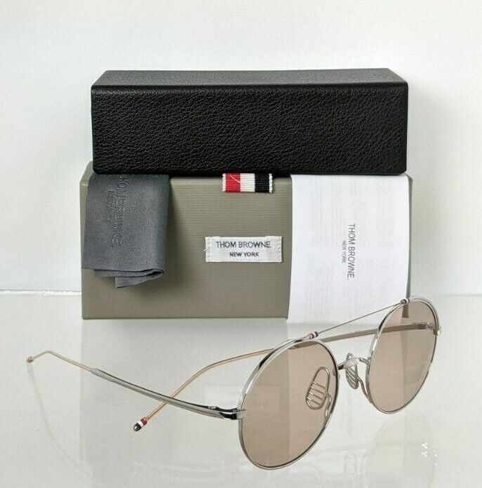 Brand New Authentic Thom Browne Sunglasses TBS 910-49-02 SLV GLD TB910 Frame