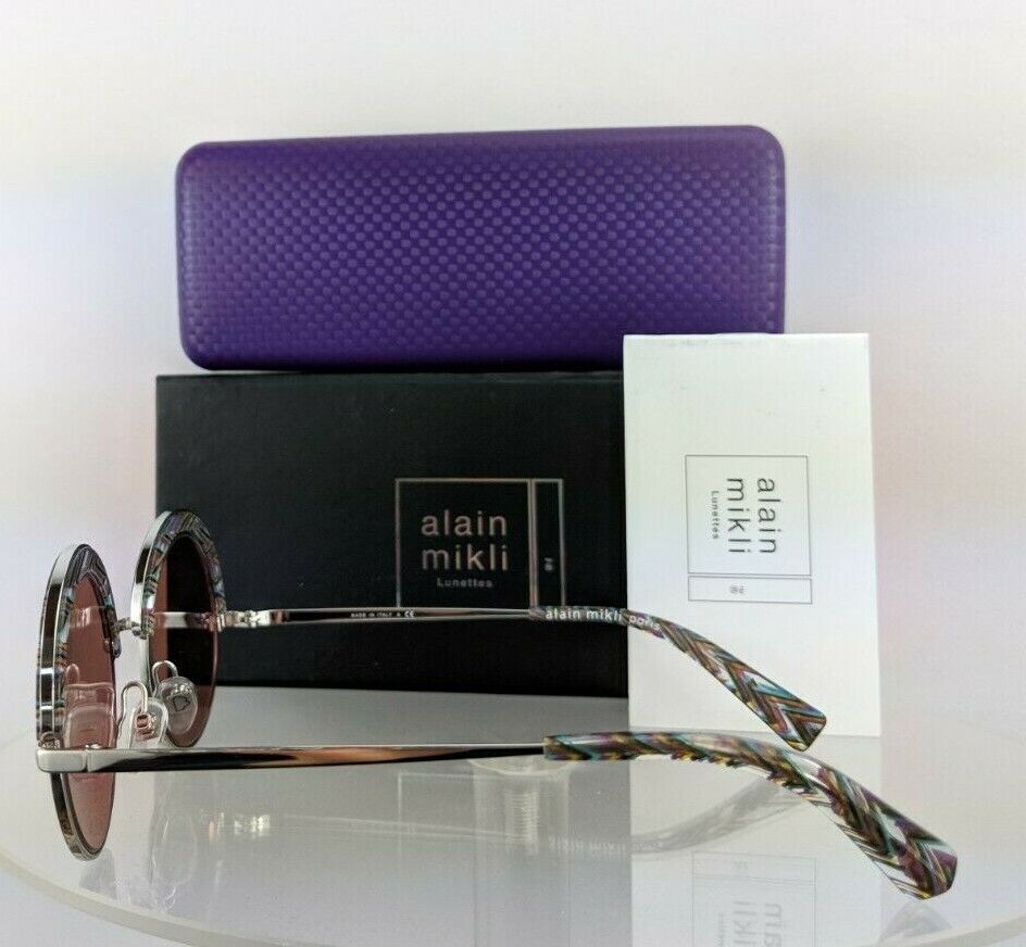 Brand New Authentic Alain Mikli Sunglasses Ao 4003 005/7V Silver & Color Al4003