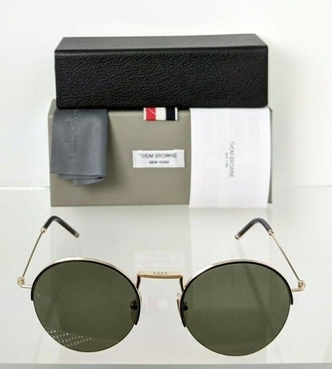 Brand New Authentic Thom Browne Sunglasses TBS 118-A-02 Black Gold TB118 Frame