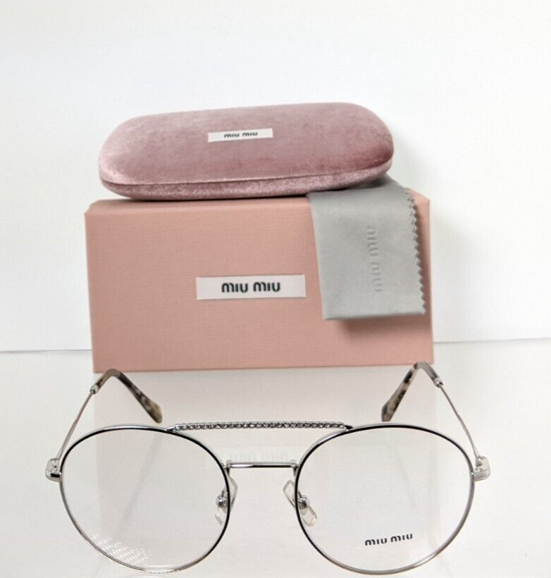 Brand New Authentic Miu Miu Eyeglasses VMU 51R 1BC - 1O1 Silver 52mm Frame